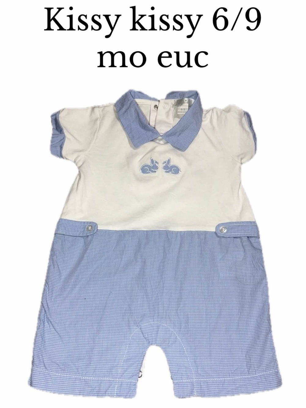 Kissy kissy 6/9 month bunny romper